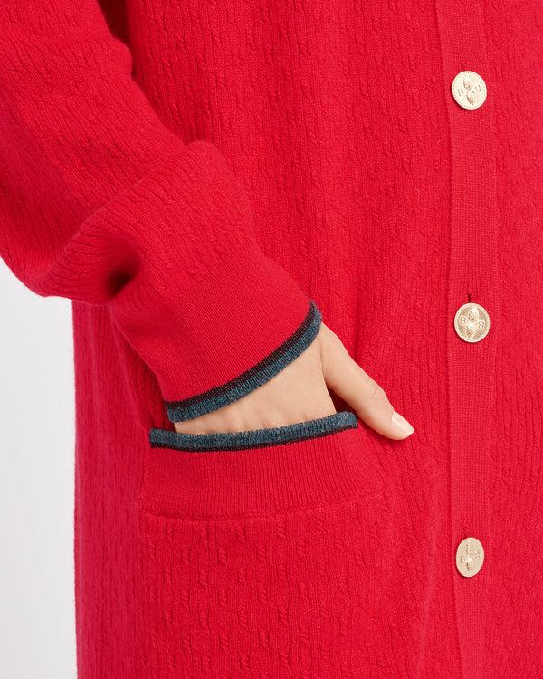 Barrie Cardigan Long à Col V En Cachemire Léger