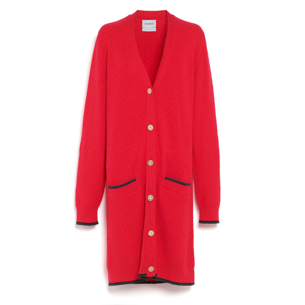 barrie Cardigan long à col V en cachemire léger