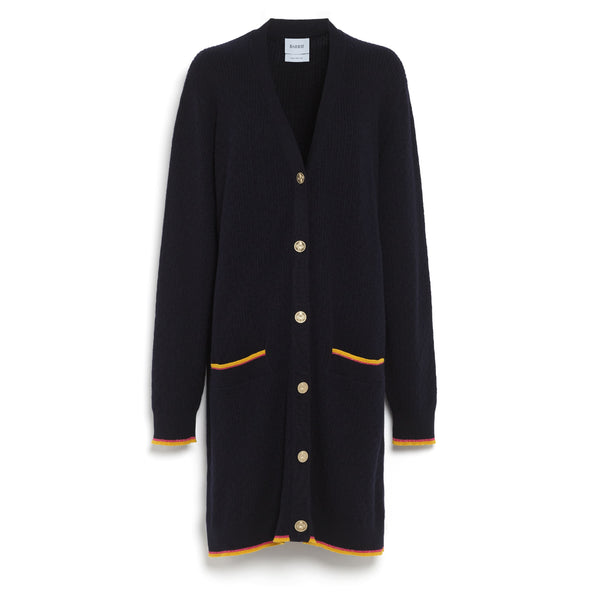 barrie Cardigan long à col V en cachemire léger