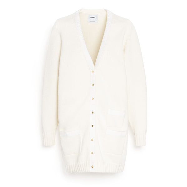 barrie Cardigan long en laine avec détail ruban