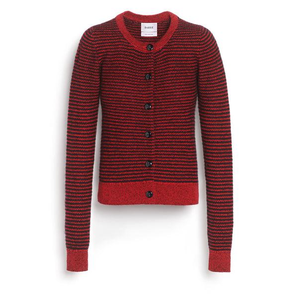 barrie Cardigan rayé en cachemire alpaga et soie