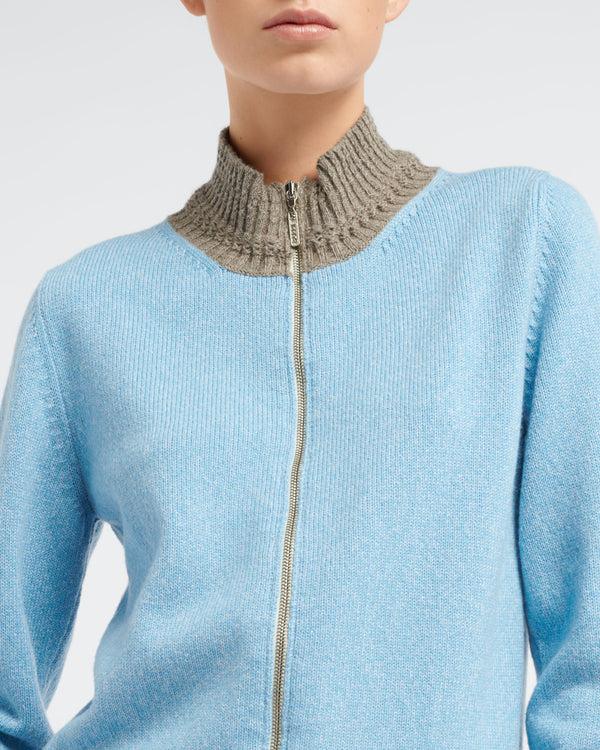 Barrie Cardigan Zippé En Cachemire Chiné