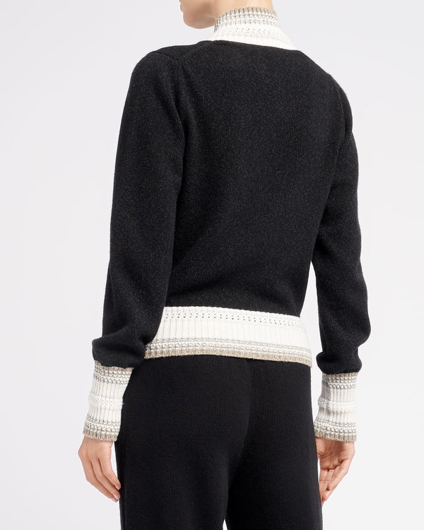 Barrie Cardigan Zippé En Cachemire Chiné