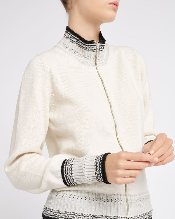 Barrie Cardigan Zippé En Cachemire Chiné