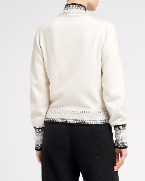 Barrie Cardigan Zippé En Cachemire Chiné