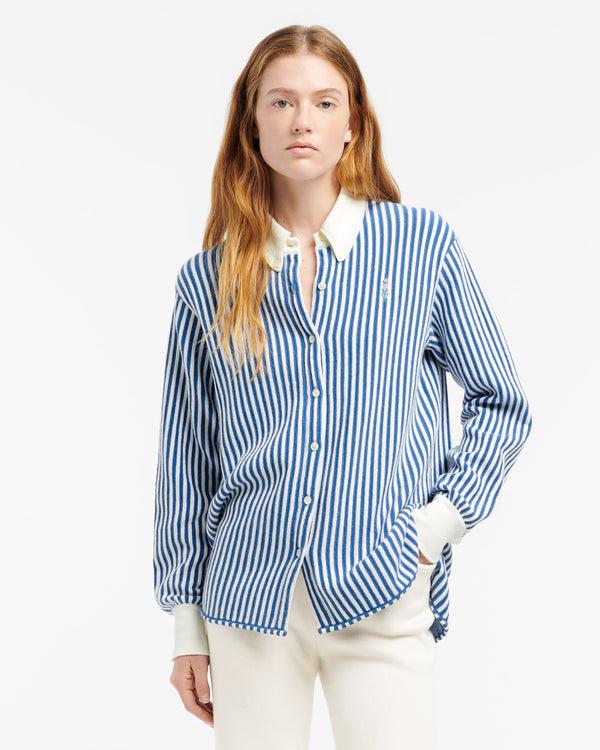 Barrie Chemise à Rayures En Cachemire Et Coton