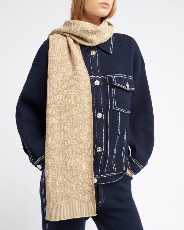 Barrie Echarpe Motif Monogramme En Cachemire