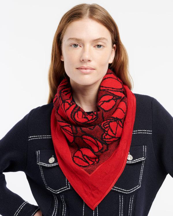 Barrie Foulard En Cachemire à Motif Fleuri