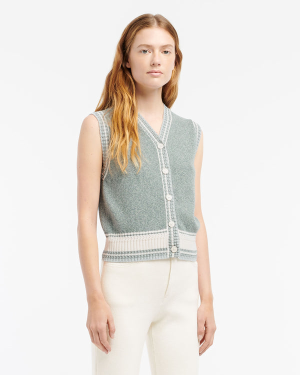 Barrie Gilet Chiné Sans Manches En Cachemire