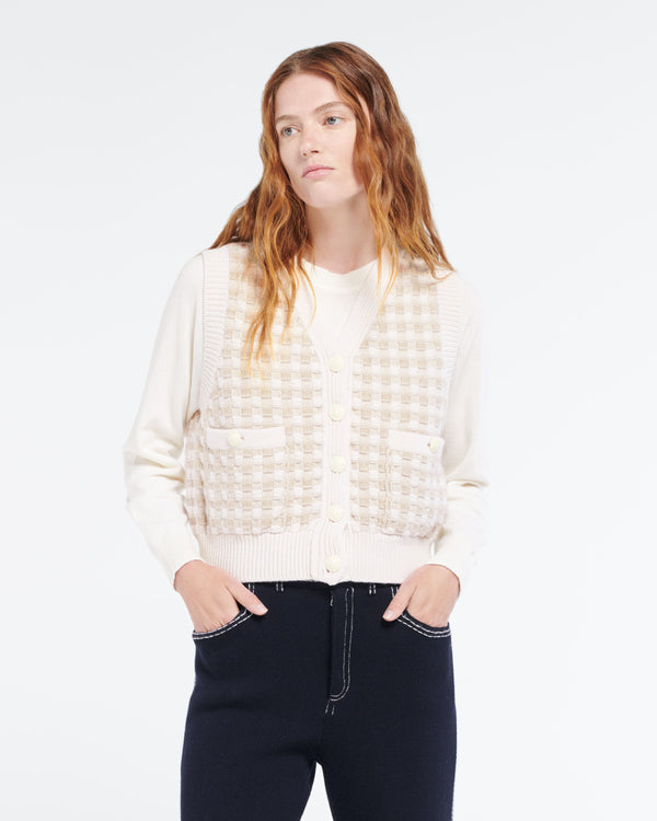 Barrie Gilet En Cachemire à Motif Vichy