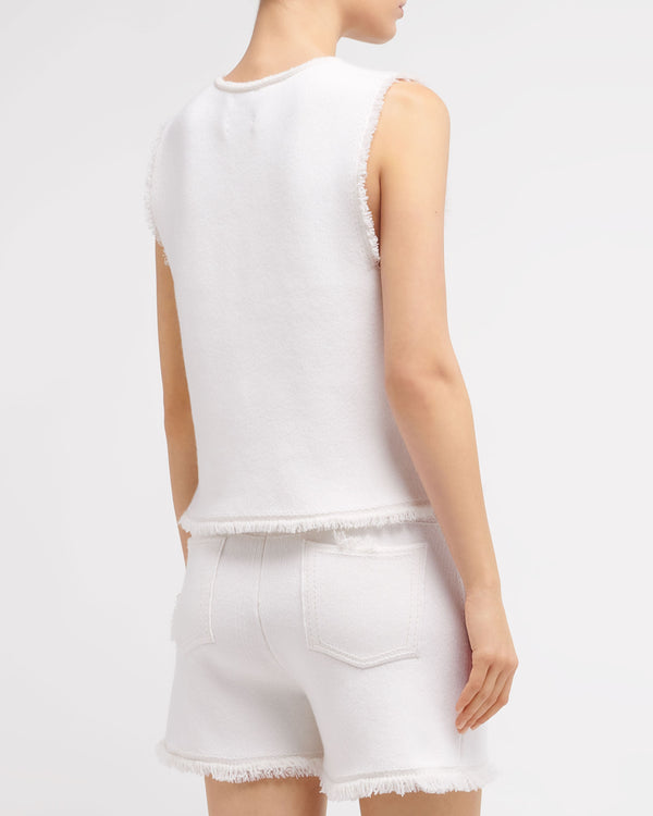 Barrie Haut Sans Manches Denim à Franges