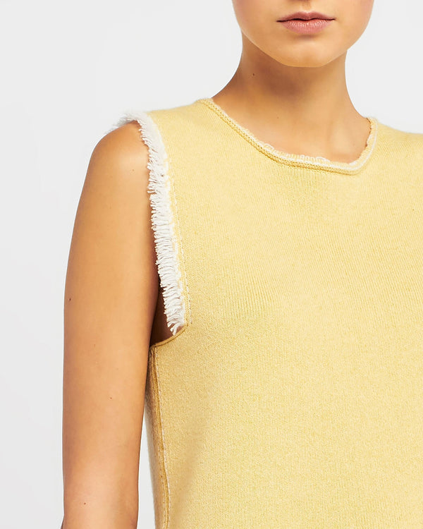 Barrie Haut Sans Manches Denim à Franges