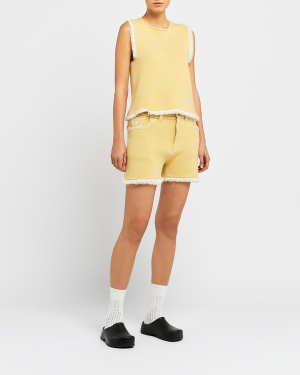 Barrie Haut Sans Manches Denim à Franges