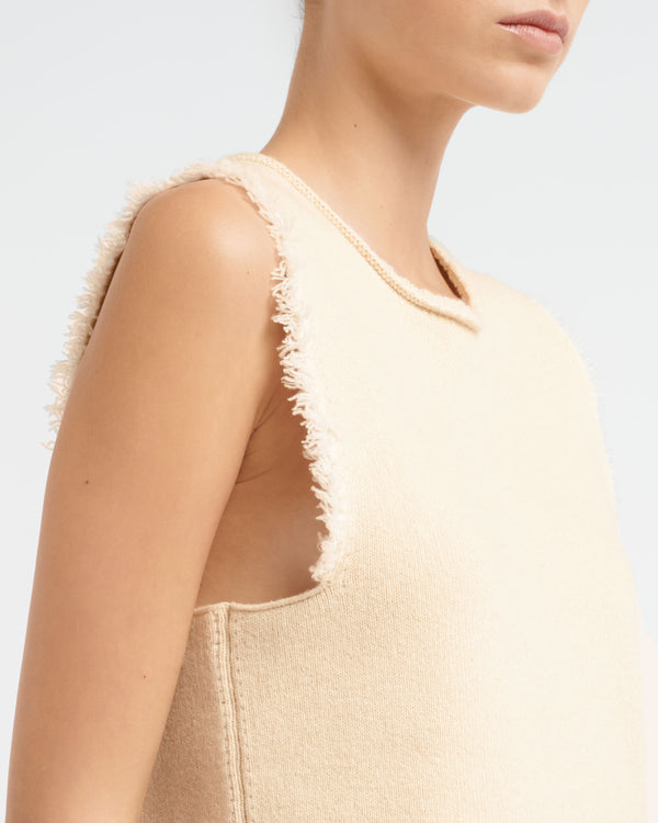 Barrie Haut Sans Manches Denim à Franges