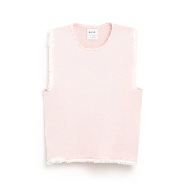 barrie Haut sans manches Denim à franges