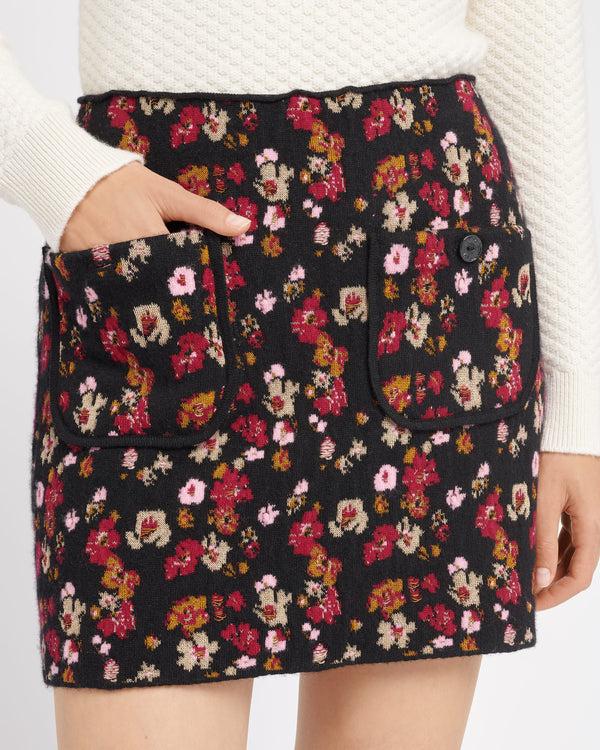 Barrie Jupe Courte En Cachemire à Motif Fleuri