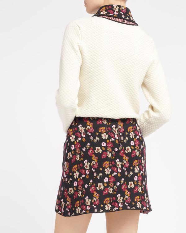 Barrie Jupe Courte En Cachemire à Motif Fleuri
