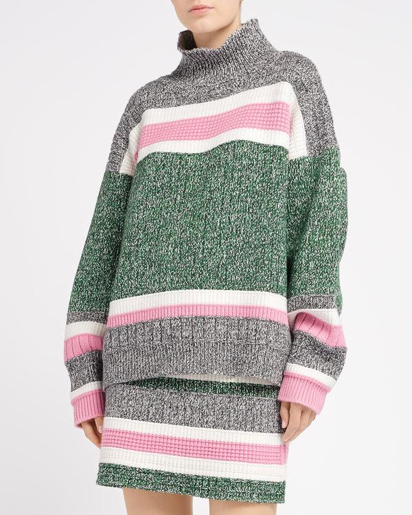 Barrie Jupe Courte En Cachemire à Rayures