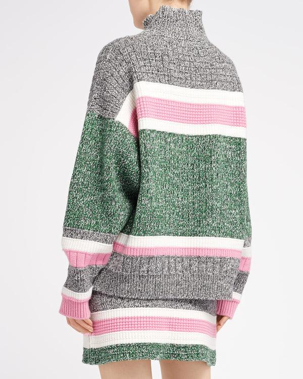 Barrie Jupe Courte En Cachemire à Rayures