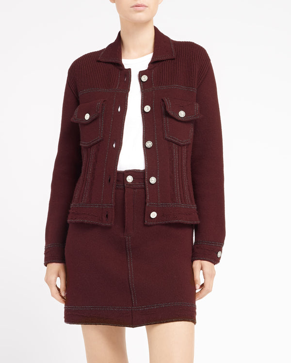 Barrie Jupe Denim En Cachemire Et Coton