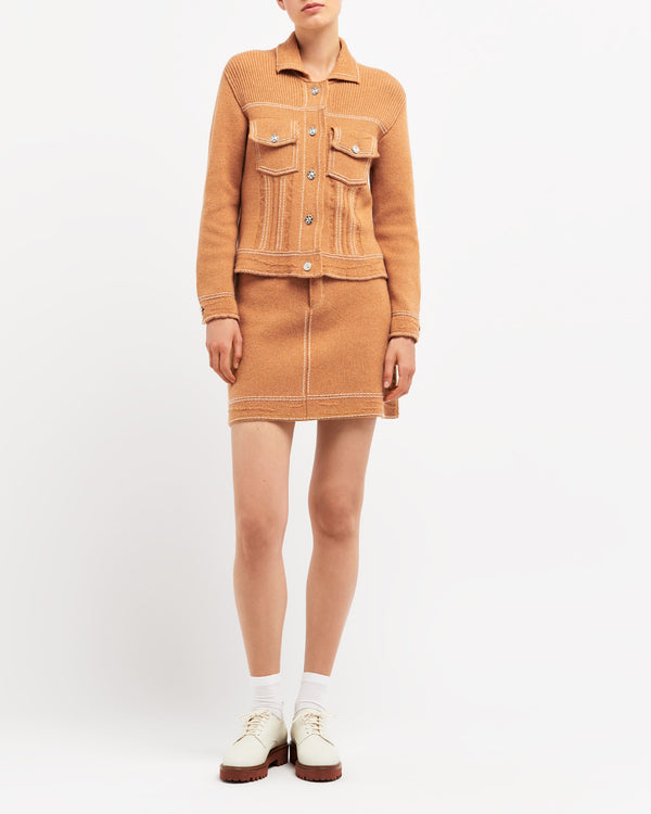 Barrie Jupe Denim En Cachemire Et Coton