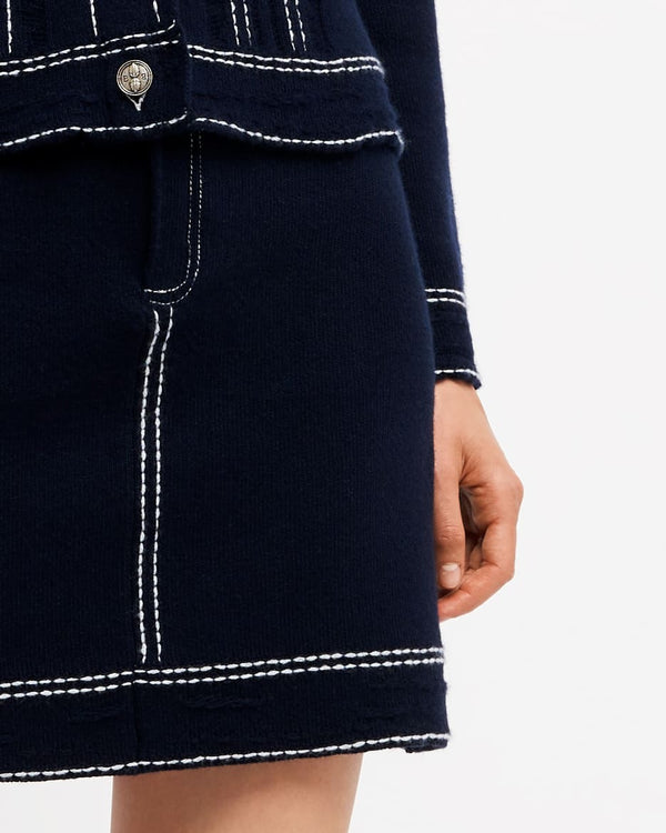 Barrie Jupe Denim En Cachemire Et Coton