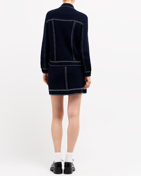 Barrie Jupe Denim En Cachemire Et Coton