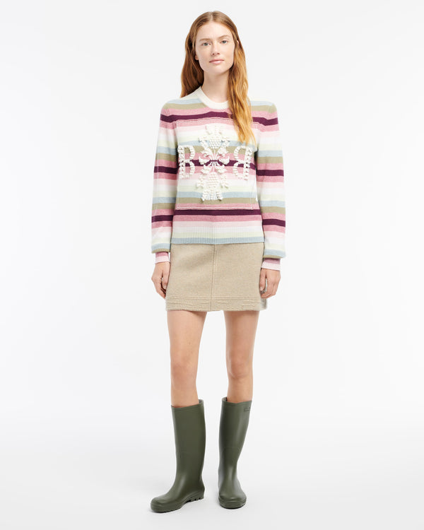 Barrie Jupe Denim Patchwork En Cachemire Et Coton