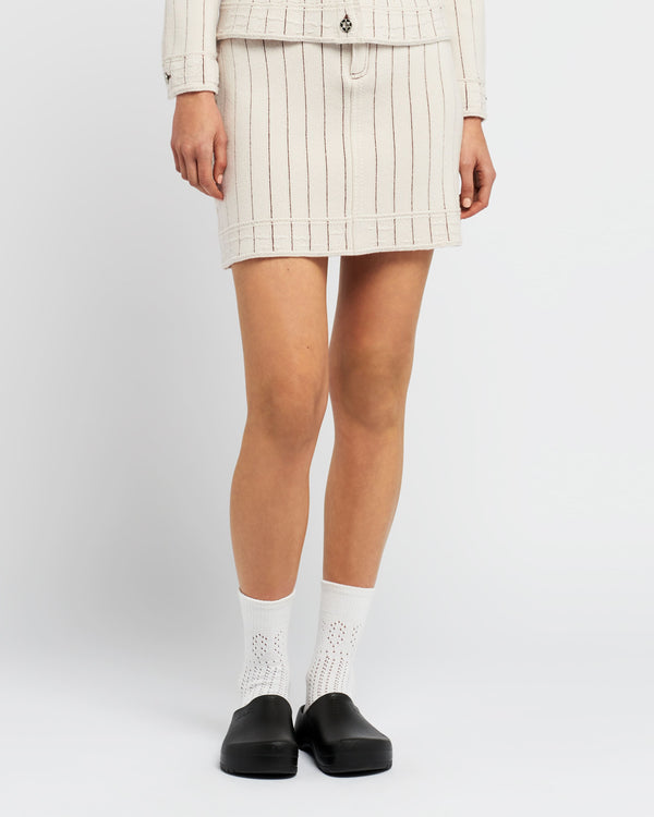 Barrie Jupe Denim Uniforme En Cachemire Et Coton