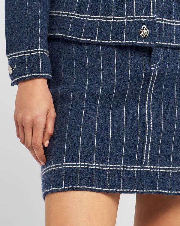 Barrie Jupe Denim Uniforme En Cachemire Et Coton