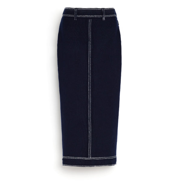 barrie Jupe longue Denim en cachemire et coton