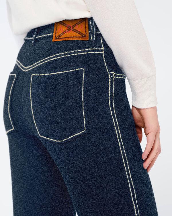 barrie Pantalon Denim en cachemire et coton