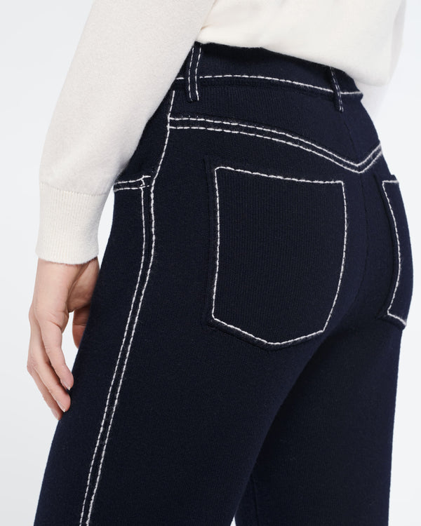 Barrie Pantalon Denim En Cachemire Et Coton