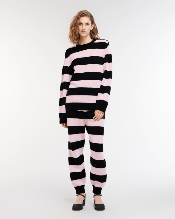 Barrie Pantalon En Cachemire Rayé