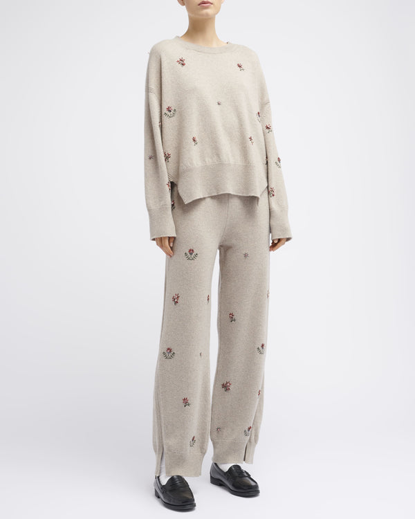 Barrie Pantalon Iconique En Cachemire Brodé