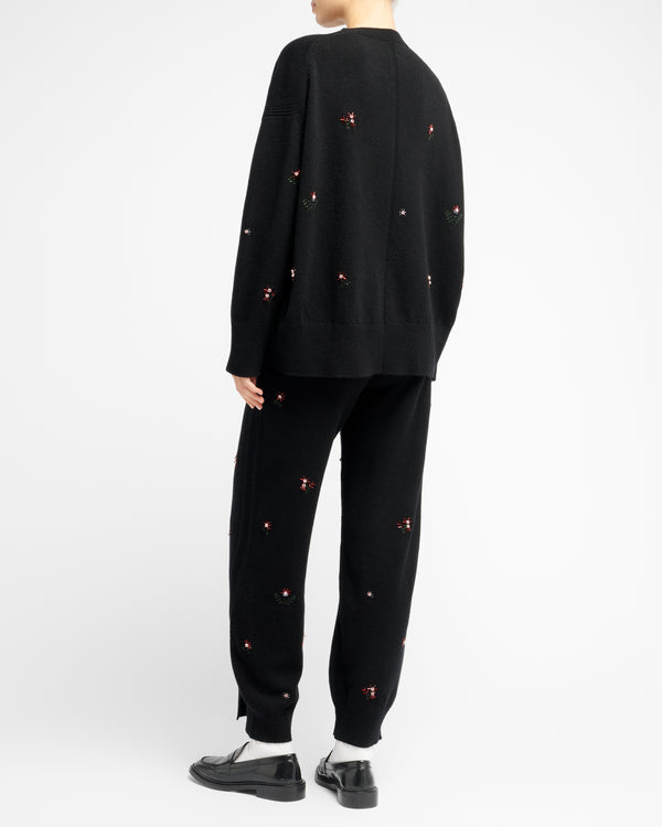 Barrie Pantalon Iconique En Cachemire Brodé