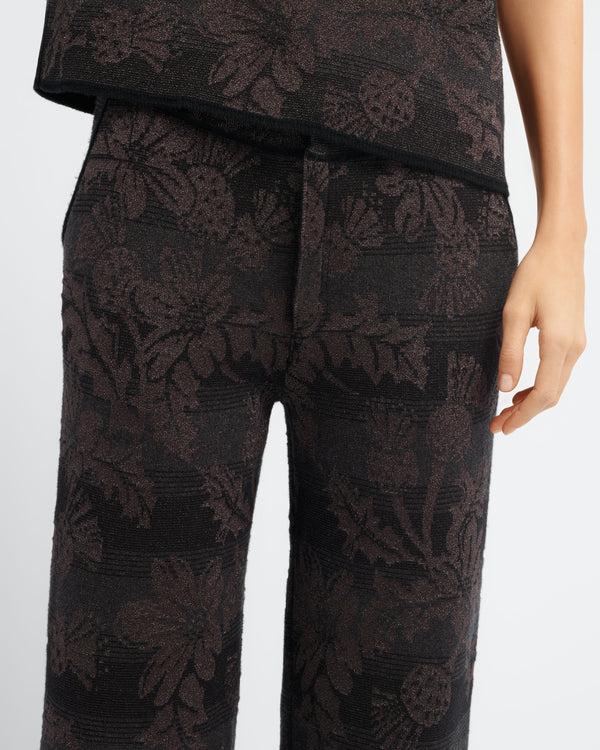 Barrie Pantalon Large En Cachemire à Motif Chardon