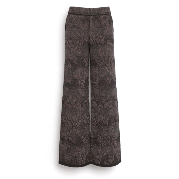 barrie Pantalon large en cachemire à motif chardon