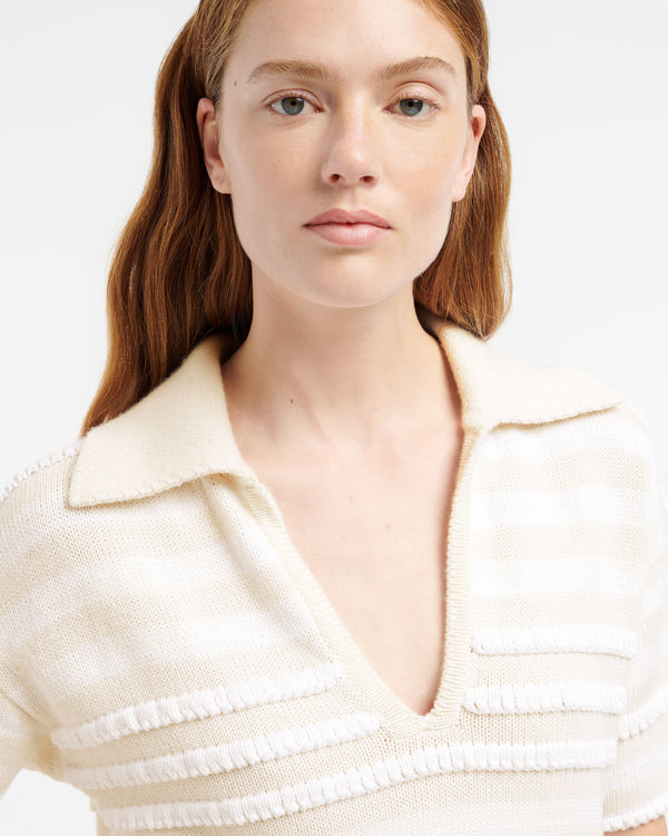 Barrie Polo En Cachemire Et Coton à Rayures