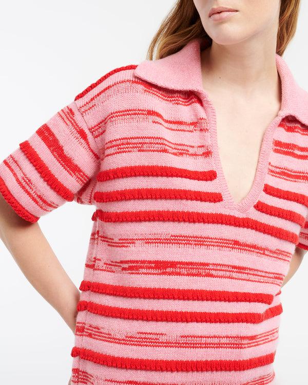 Barrie Polo En Cachemire Et Coton à Rayures