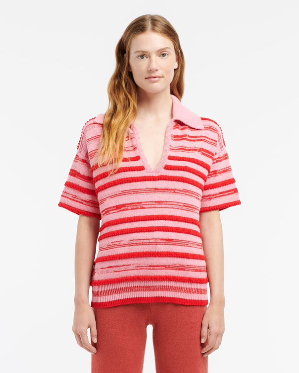 Barrie Polo En Cachemire Et Coton à Rayures