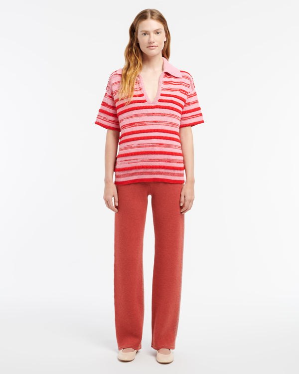 Barrie Polo En Cachemire Et Coton à Rayures