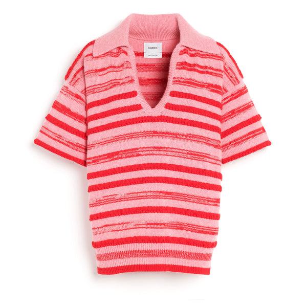 barrie Polo en cachemire et coton à rayures