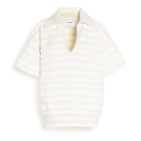 barrie Polo en cachemire et coton à rayures