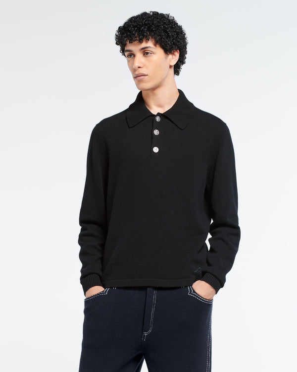 Barrie Pull B Label à Col Polo En Cachemire