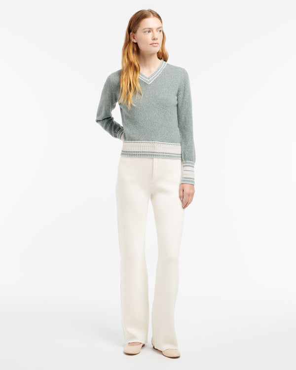 Barrie Pull Chiné Col V En Cachemire