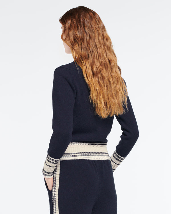 Barrie Pull Chiné Col V En Cachemire