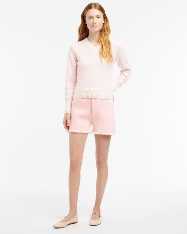 Barrie Pull Chiné Col V En Cachemire