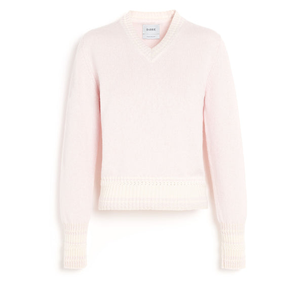 barrie Pull chiné col V en cachemire