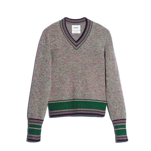 barrie Pull chiné col V en cachemire